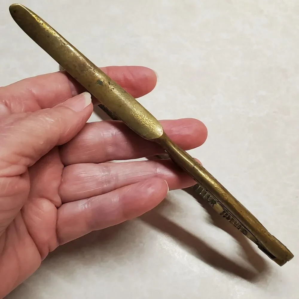 Vintage Brass Nut Shell Cracker Bottle Opener Isreal Middle East Enameled